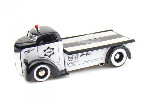 Ford COE Flatbed Police 1947 blanco. Escala 1:24