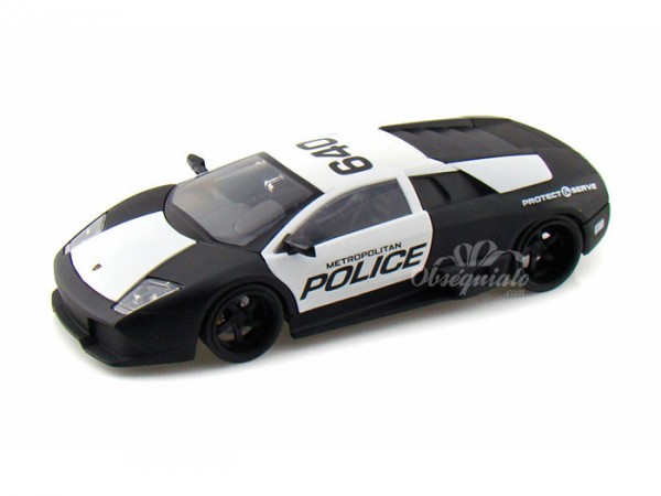 Lamborghini Murcielago LP640 Police negro. Escala 1:24