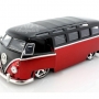 Volkswagen Bus 1962 negro con rojo. Escala 1:24